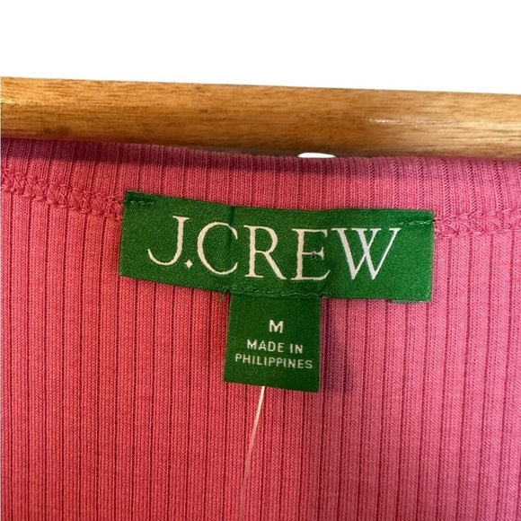 NWT J. Crew Ruched Midi Dress in Vintage Rib Flamingo Size Medium - Picture 5 of 8